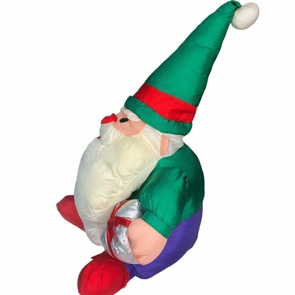 Vintage Santa Claus Nylon Plush Stuffed Toy Doll 20" Puffalump Candy Cane - Picture 4 of 4